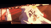 a man in a white cape with chinese writing on it