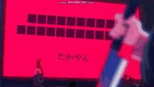 a person holding a knife in front of a red screen that says " www.bandicam.com "