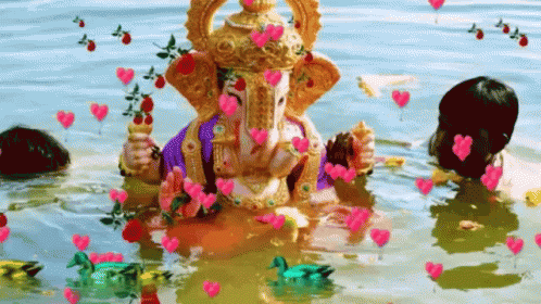 Ganpati Visergen Idol GIF - Ganpati Visergen Idol Hearts - Discover & Share  GIFs