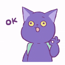 cat kitty purple cute okay