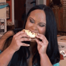 Eating Sandwich Mariah Milano GIF - Eating Sandwich Mariah Milano Dinner With Mariah GIFs