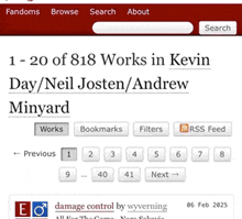 a screenshot of the archive of our own beta