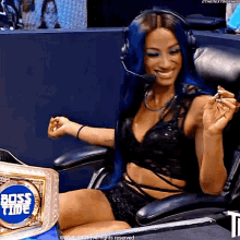 Sasha Banks Smack Down Womens Champion GIF - Sasha Banks Smack Down Womens Champion Smile GIFs