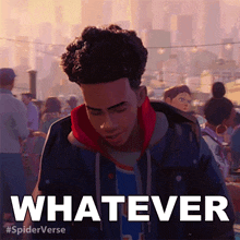 Whatever Miles Morales GIF - Whatever Miles Morales Spider Man Across The Spider Verse GIFs