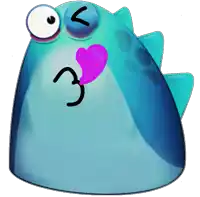 a cartoon character with a heart and the number 3