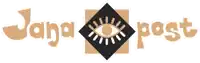 a logo for jana post with an eye in the middle