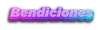 a 3d rendering of the word bendiciones in pink and blue