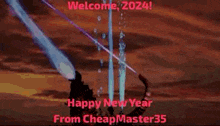 Happy New Year Welcome 2024 GIF - Happy New Year Welcome 2024 Godzilla GIFs