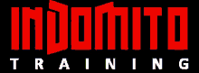 a red and white logo for indomite training