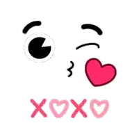 a sticker with a heart and the words xoxo on it