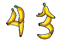 a bunch of bananas are arranged in the shape of a number four and three