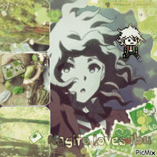 a collage of images with the words nagito loves you on the bottom