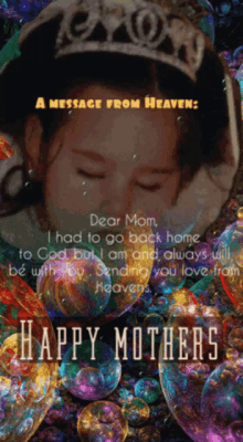 heaven mothers day message from heaven mothers day my baby dies sad mothers day