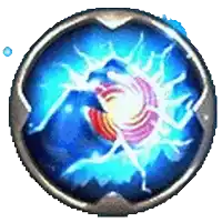 a blue circle with a swirl in the middle