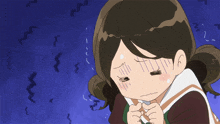 a cartoon of a girl with a sad expression on her face