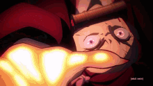 a close up of a person 's face with the words " adult swim " on the bottom