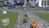 a video game is being played with a full controls button