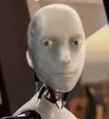 a close up of a robot 's head and neck .