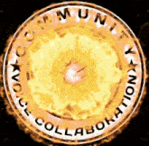 a circle with the words community collaboration written on it