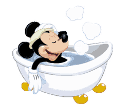mickey in tub
