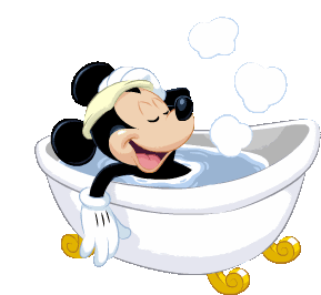 Mickey In Tub Sticker - Mickey In Tub Stickers