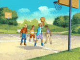 Friends Playing Basketball Denver The Last Dinosaur GIF - Friends Playing Basketball Basketball Denver The Last Dinosaur GIFs