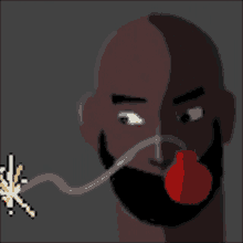 a pixel art drawing of a fireworks display with a black background