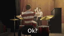 kids on the slope anime jazz drumming drumset