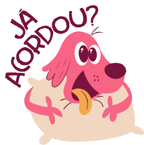 Dog Holding A Pillow Asks Are You Awake In Portuguese Sticker - Adoptinga Best Friend Ja Acordou Google Stickers