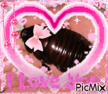 a picture of a cockroach in a heart with the words i love you
