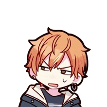 a cartoon drawing of a boy with a surprised expression on his face