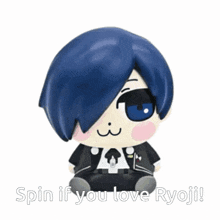 a picture of a cartoon character with the words spin if you love ryoji