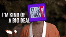 a man in a robe is holding a slur pass in front of his face