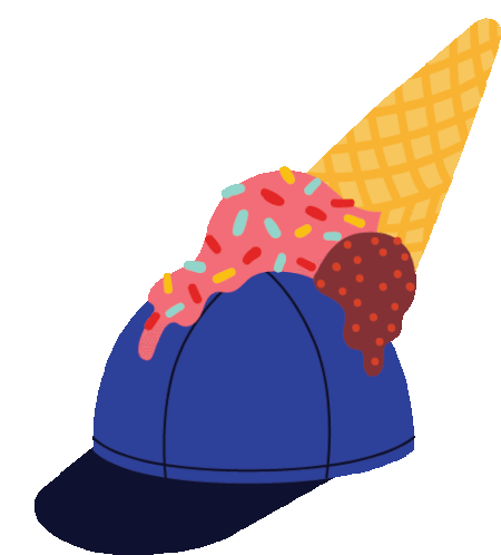 Hat Ice Cream Sticker - Hat Ice Cream Silly Hat Stickers