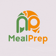 a green and orange logo for meal prep with a circle in the middle