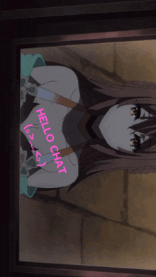 a picture of a girl says hello chat