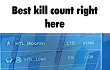 a computer screen with the words best kill count right here below it
