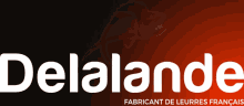 the word delalande that is on a red and black background