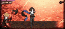 a screenshot of a video game with the words and with just a wave of his right arm at the top