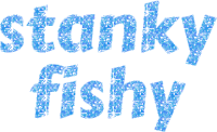 Stanky Fishy Glitter Text Sticker
