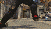 a person 's legs are shown in a video game