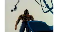 a cartoon of a man standing next to a robot