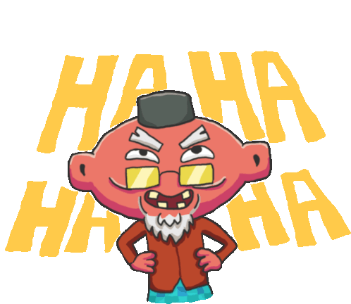 Maniacal Grandpa Laughs Ha Ha Ha Ha In English Sticker - Listen To Your Elderly Elder Grandpa Stickers