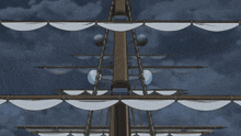 a group of cartoon characters are standing on a boat with their faces making funny faces