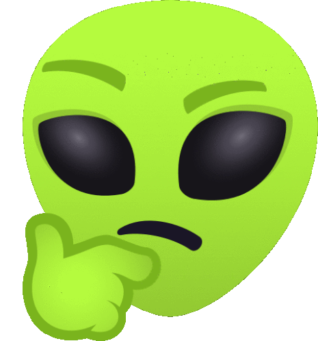 Thinking Alien Sticker - Thinking Alien Joypixels Stickers