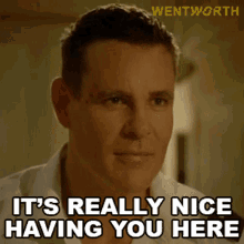 Its Really Nice Having You Here Matthew Fletcher GIF - Its Really Nice Having You Here Matthew Fletcher Wentworth GIFs