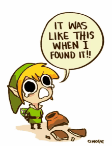 link broke vase it was like this when i found it