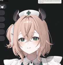 a picture of a girl with horns and a nurse hat that says crazy how the golium game worked better than this