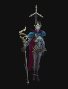 a pixel art of a knight with a sword and shield