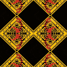 a seamless pattern with a black background and yellow warning tape that says ' warning ' on it